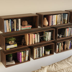 Solid Wood Floating Bookshelves