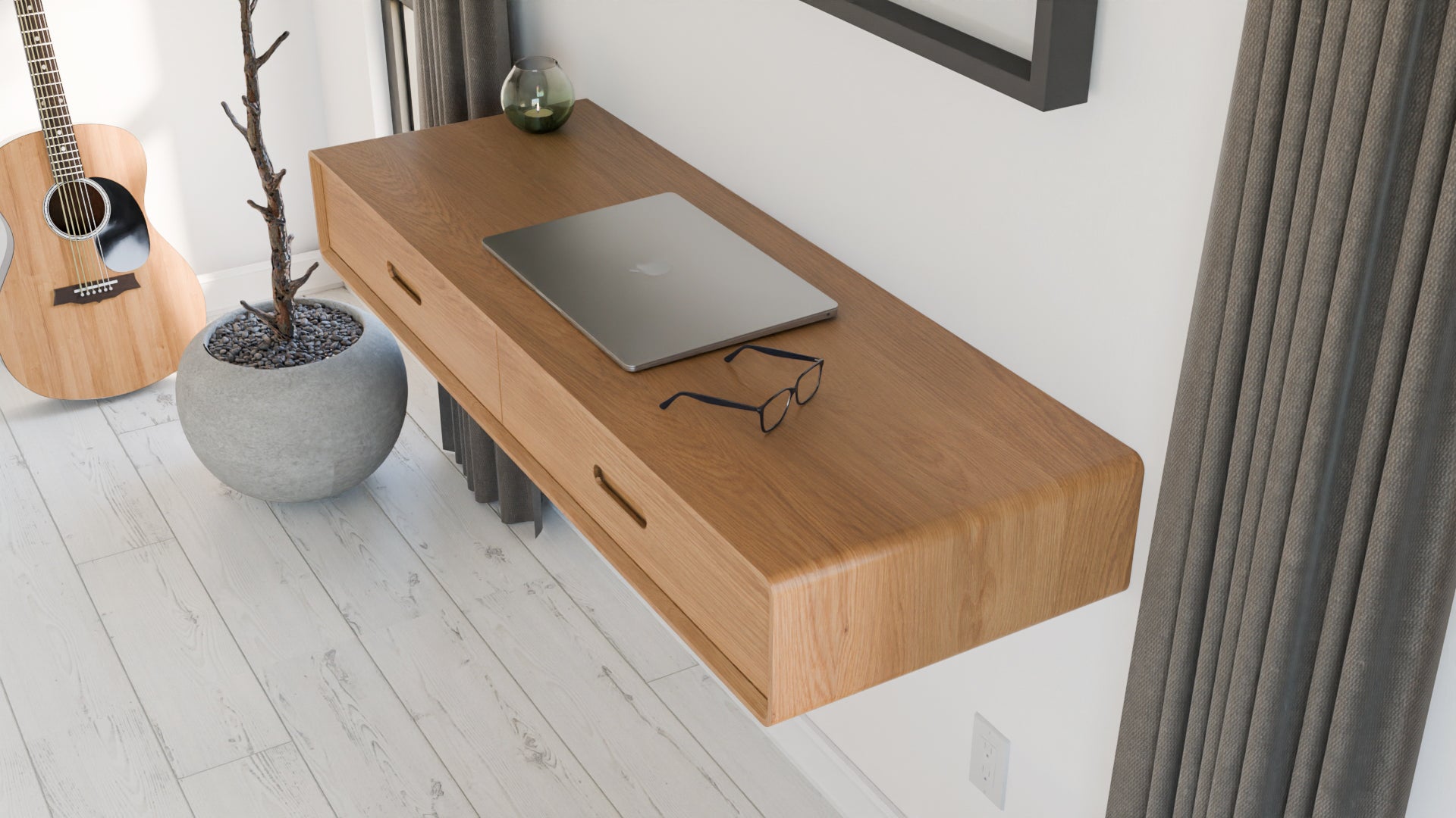 Modern Floating Office Desk W/ Drawers – Avin Furniture Co