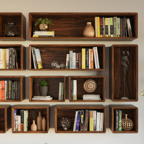 Solid Wood Floating Bookshelves