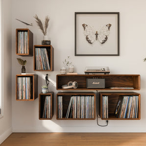 Floating Vinyl Record Wall Cabinets