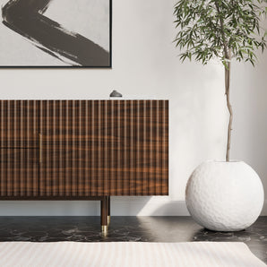 Mid-Century Modern Fluted Media Console