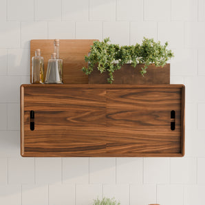 Solid Wood Floating Storage Cabinet